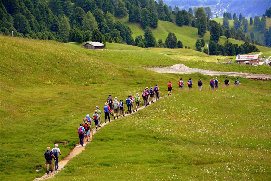 Groupe en balade pédestre